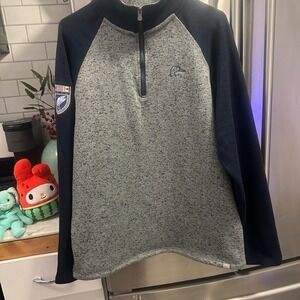 Ducks Unlimited 1/4 zip pullover, logo visible multiple places, Size Large